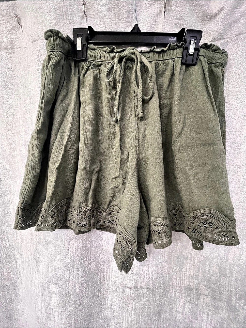 Aerie Lace Trim High Waist Shorts in Green Size Medium
